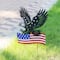 Glitzhome® 29.75" Patriotic Americana Metal Eagle Silhouette with Flag Garden Yard Stake